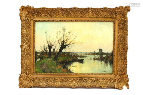 Signed J C vd Heijden, Dutch landscape