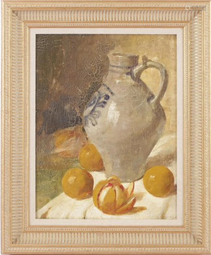 Unclearly signed, Still life with Cologne jug