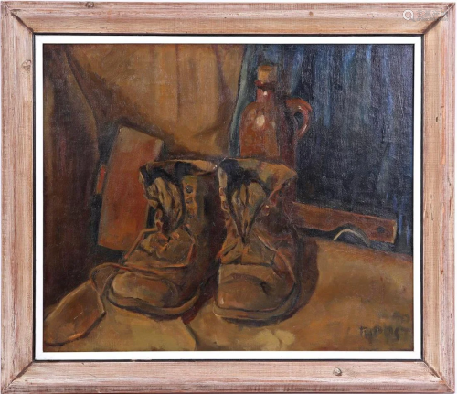 Signed Post, Th, Still life with pair of shoes