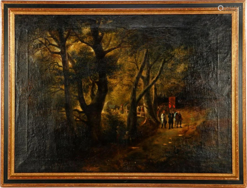 Anonymous, procession on the way in a forest