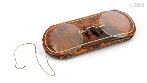 Nose glasses with safety ear chain, in case