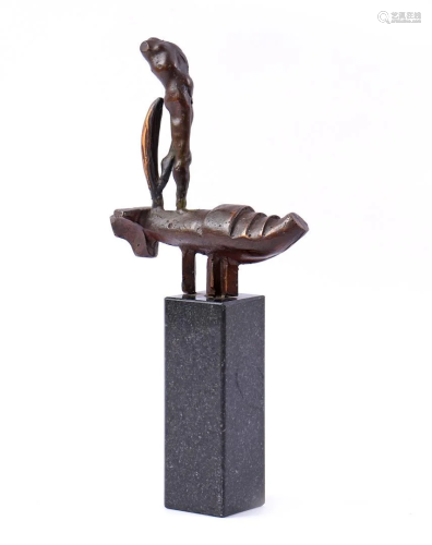 Anonymous, bronze sculpture on stone pedestal