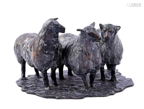 Helene Steenhof-Plasmans Bronze statue depicting three