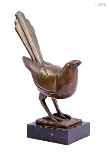With signature M da Costa, Vogel, bronze sculpture
