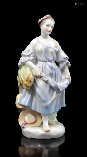 Herend Hungary porcelain statue of a woman with a