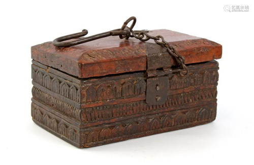 Antique Portuguese wooden market cash box