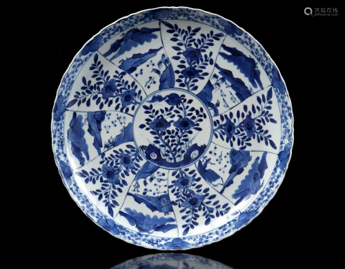 Chinese porcelain dish with floral and landscape