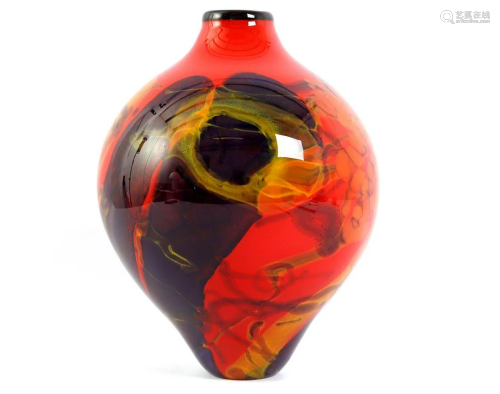 Ioan Nemtoi (1964-) colored glass decorative vase