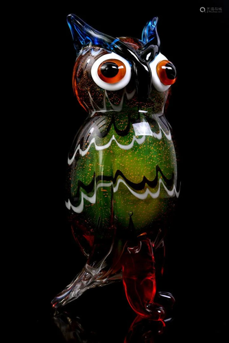 Anonymous, glass fantasy statue, half human, half owl