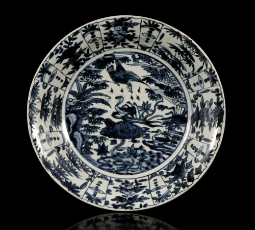 Chinese Wanli porcelain dish with birds