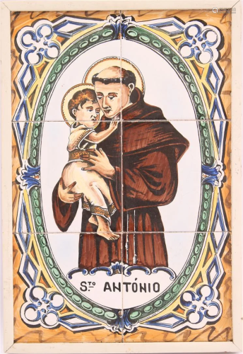 Tile panel of 6 pieces, St. Antonio