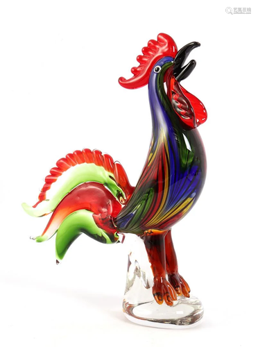 Colored glass rooster