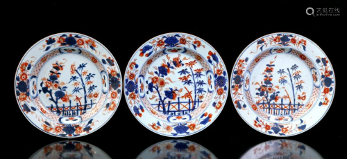 3 Imari porcelain dishes, China ca.1775