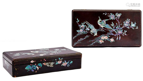 Japanese lacquer box with beautiful mother-of-pearl