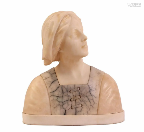 Anonymous, late 19th century marble bust of a young