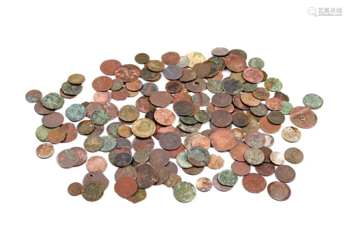 Lot with approx. 100 coins, archaeological finds
