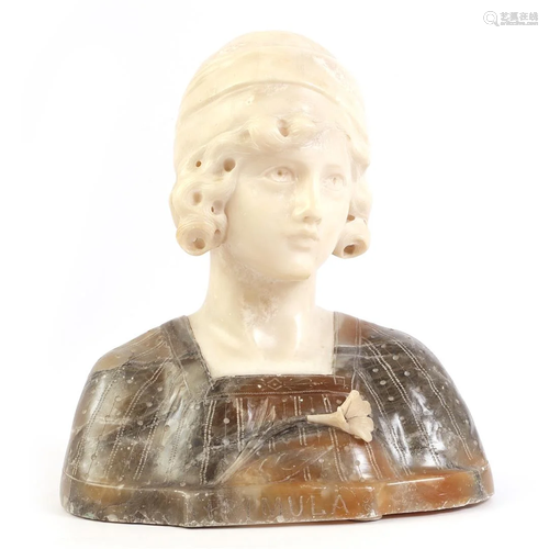 Anonymous, marble and alabaster bust of a woman