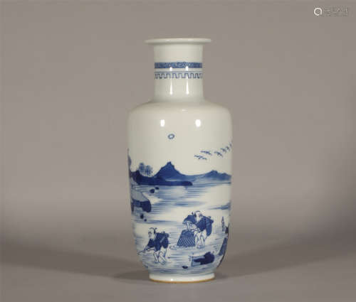 Blue and White Mallet Vase Kangxi Style