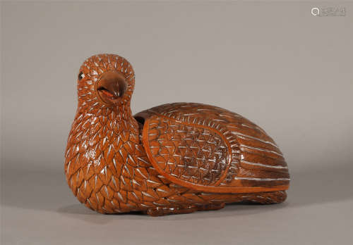 Porcelain Bird Shaped Container Qianlong Style