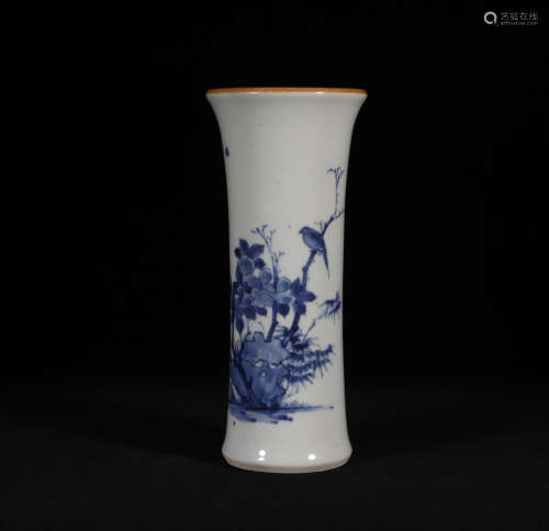Blue and White Beaker Vase Qing Style