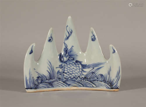 Blue and White Brush-rest Qing Style