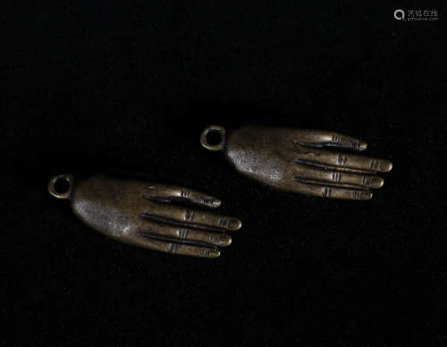 Pair Bronze Hands Qing Style