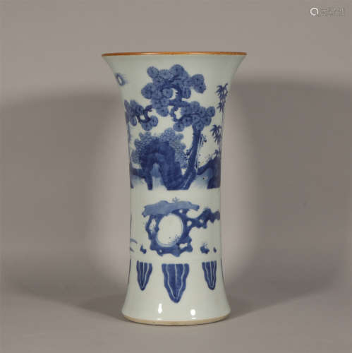 Blue and White Beaker Vase Shunzhi Style