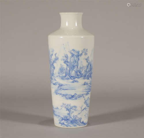 Blue Enameled Porcelain Vase Yongzheng Style
