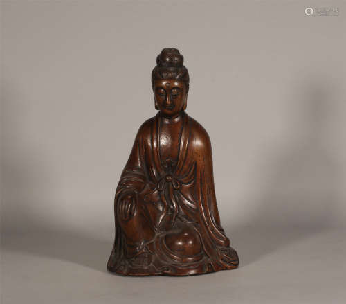 Carved Chenxiang Seated Guanyin Qing Style