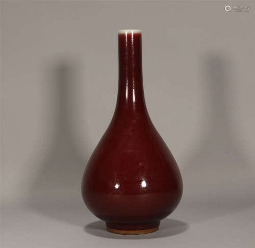 Copper Red Pear Shaped Vase Kangxi Style