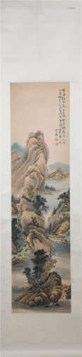 A CHINESE PAINTING MOUNTAINS LANDSCAPE