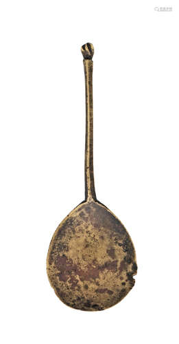 An early 16th century child's latten wrythen knop spoon