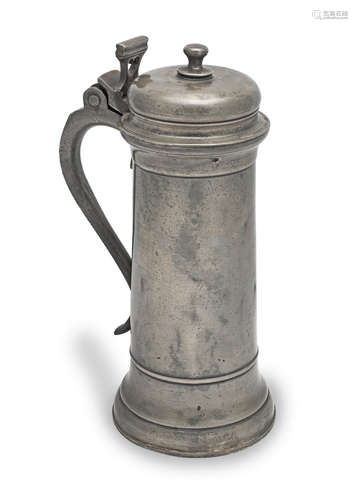 A fine Charles I pewter OEWS quart flagon, circa 1640