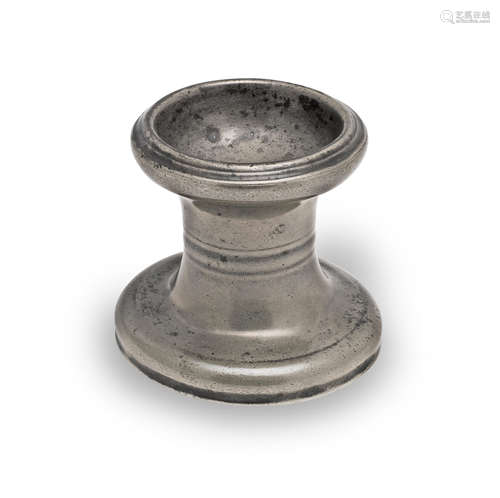 A William & Mary pewter capstan salt, circa 1690