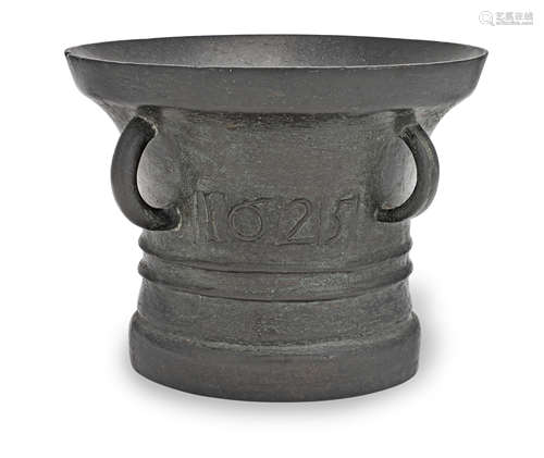 A large James I/Charles I leaded bronze mortar, dated 1625, ...