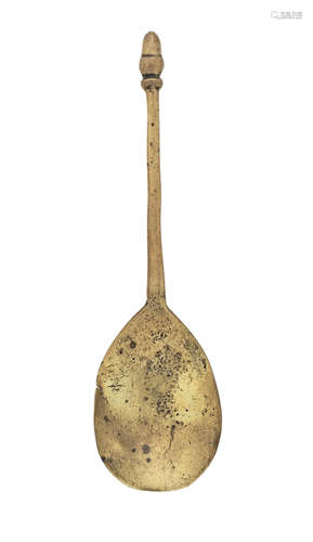 A rare Elizabeth I latten acorn knop spoon, circa 1570