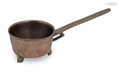 A mid-17th century bronze skillet, circa 1650, by Thomas Pal...