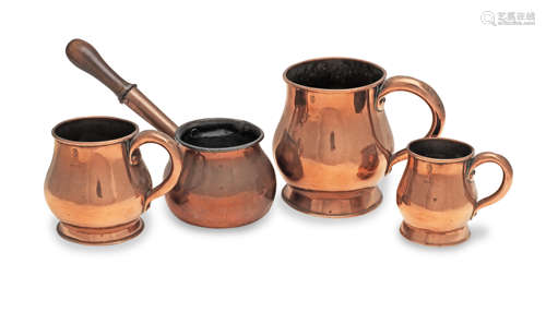 A set of three Victorian copper measures, marked for Birming...