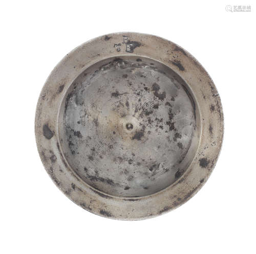 A pewter saucer or spice-plate, probably English, circa 1600...