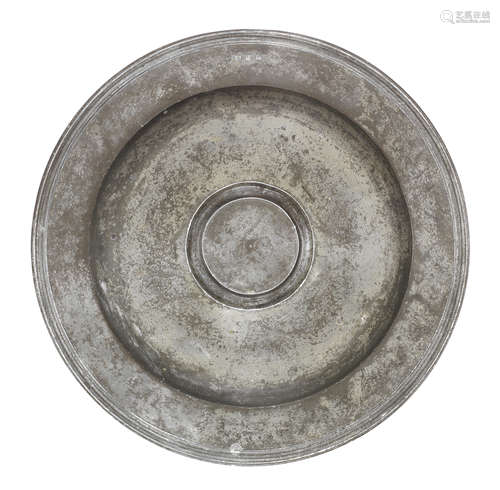 A rare William & Mary pewter ewer dish, circa 1690