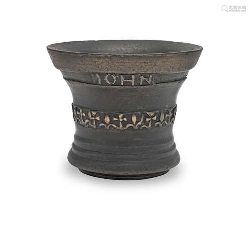 A Charles I leaded bronze mortar, dated 1647, attributed to ...