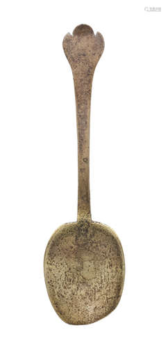 A latten trifid spoon, circa 1700