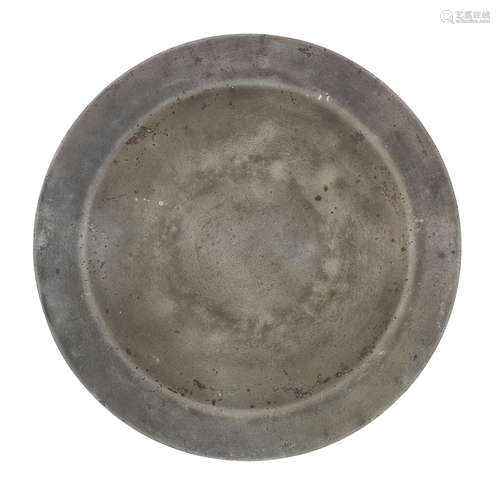 A rare and good Tudor pewter dish, circa 1500-50