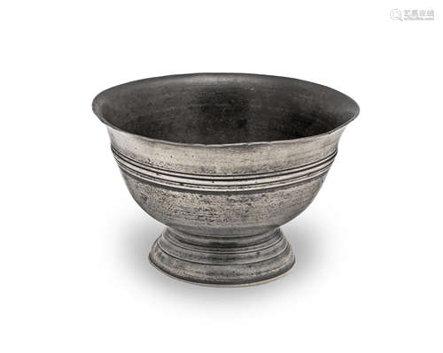 A George II pewter broth bowl, circa 1750