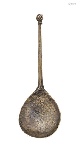 A latten filled-ball knop spoon, circa 1550