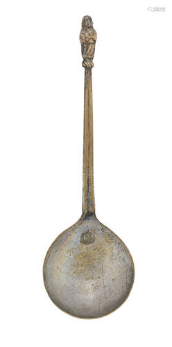 A tinned latten apostle (possibly Christ) spoon, circa 1640