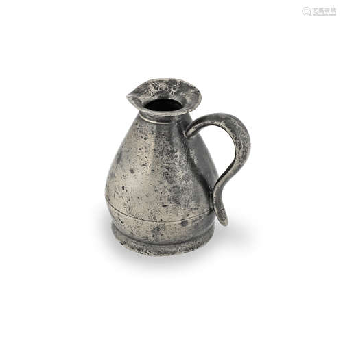 A George III pewter OEWS half-gill West Country type measure...