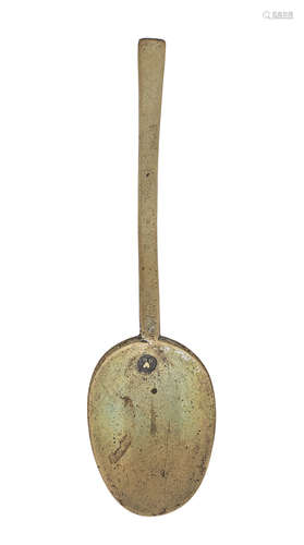 A William & Mary tinned latten Puritan spoon, circa 1690