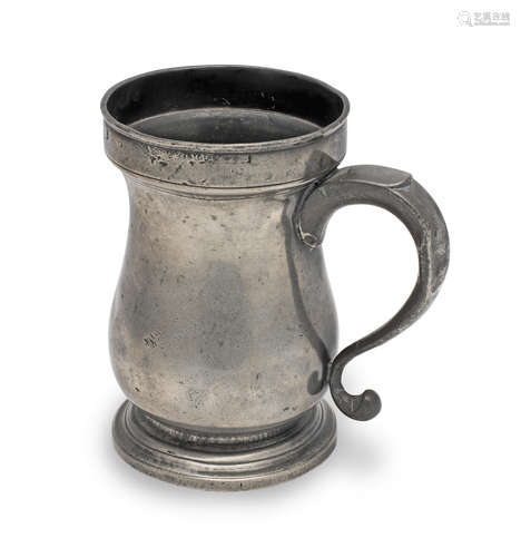 A George VI pewter Imperial pint mug, Bristol, circa 1826