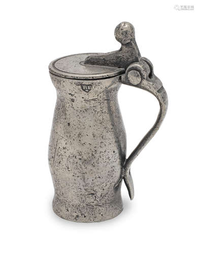 A rare late 17th century pewter slim OEWS gill ball and bar ...